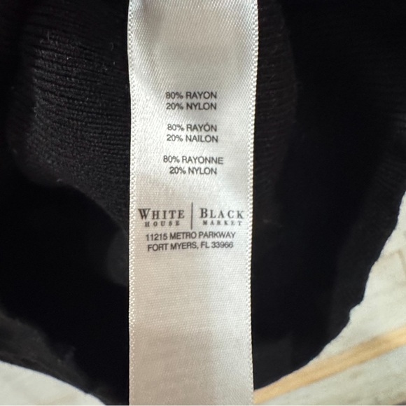 White house black market floral black white 3/4 sleeve sweater ❤️ - Picture 9 of 9